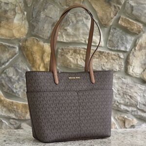 Michael Kors Bedford Medium Brown Logo Tote